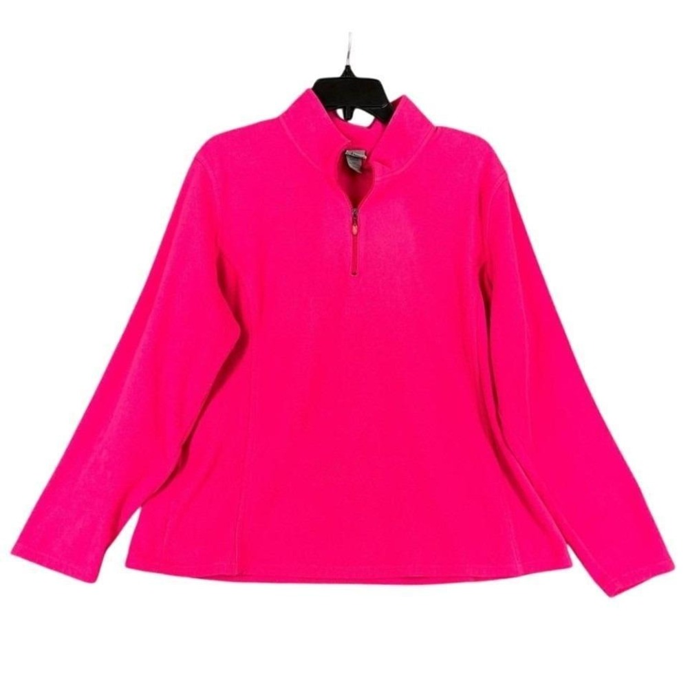 Champion Sweater Fleece Womens XXL Pink Quarter Zip Outdoor Casual Pullover